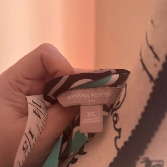 Banana Republic XL Geometric Patterned Dress - Black and Teal - Picture 3 of 5